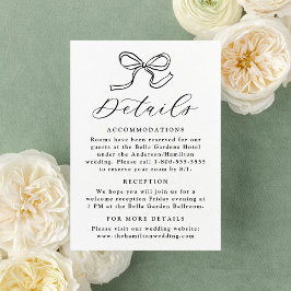 Eleganta svarta bågiga bröllopsdetaljer tilläggskort