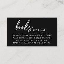 Eleganta svarta böcker för baby shower-kort