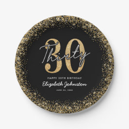 Eleganta svarta guld 30-års födelsedagspapperstall