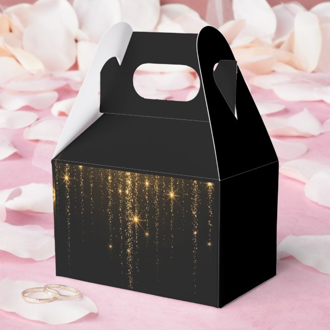 Eleganta svarta & guldfärgade presentaskar för brö (Bröllop)