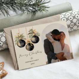 Eleganta svarta guldförgyllda ornament valv fotofi helg vykort