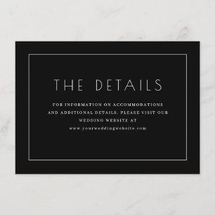 Eleganta svarta minimalistiska detaljer tilläggskort