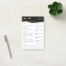 Eleganta svarta och gyllene Lash Client Post-it®-l Post-it Block