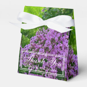 Eleganta Syrliljor lila lavendel blommande Tack Presentaskar