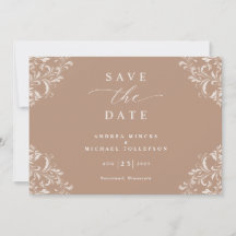 Eleganta Taupe Bröllop Save the Date-kort