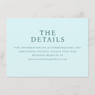 Eleganta Teal Minimalistiska Detaljer Tilläggskort