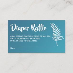 Eleganta Teal Ombre Baby Shower Blöja-Raffle-Kort Tilläggskort