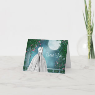 Eleganta Tealblå Quinceanera Tacksamhetskort Tack Kort
