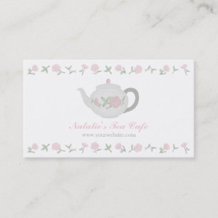 Eleganta Tekanna Tea Café Namn Kort