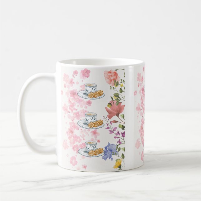 Eleganta tepartystämningar – Vintage blomsterstil Kaffemugg (Vänster)