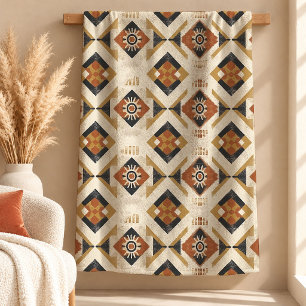 Eleganta Terracotta Boho Former Rustik Filta Fleecefilt