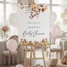 Eleganta Terrakotta Blommor Välkommen Baby Shower