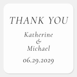 Eleganta Tidlösa Vita Bröllopsdekaler Fyrkantigt Klistermärke