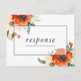 Eleganta traditionella blommiga svar med måltidsva inbjudan vykort