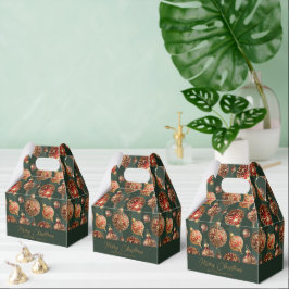 Eleganta traditionella röda och gyllene julgransku presentaskar