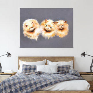 Eleganta tre persiska katter vintage katt canvastryck