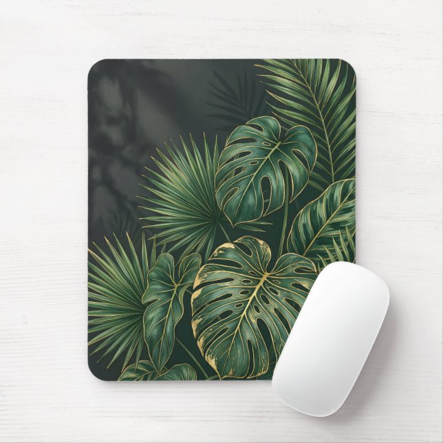 Eleganta tropiska Monstera blad Musmatta (Med mus)