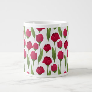 Eleganta Tulpan och Ros Blommor Fotografi Jumbo Mugg