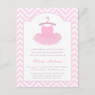 Eleganta Tutu Ballerina Baby Shower-inbjudningar Inbjudningar