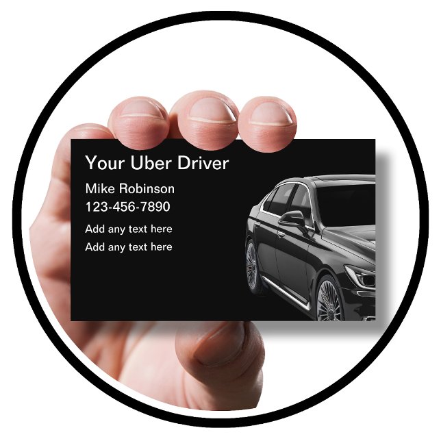 Eleganta Uber-förare Ride Hailing Affärskort  Visitkort (Skapare uppladdad)
