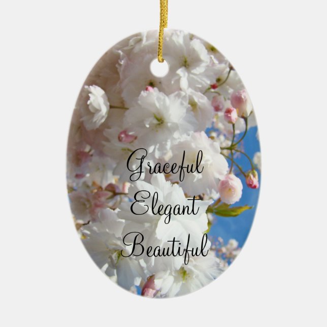 Eleganta vackra utsmyckningar Blommar Julgransprydnad Keramik (Framsidan)