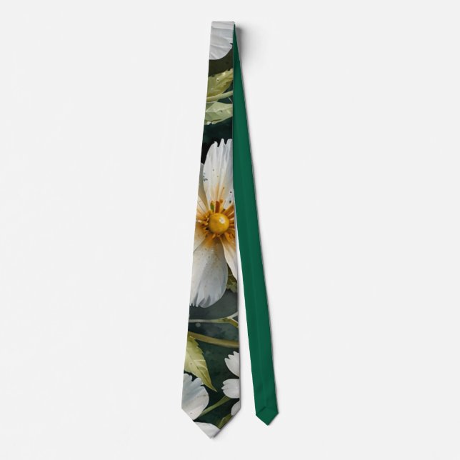 Eleganta vackra vita blommor akvarell chic slips (Framsida)