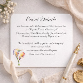 Eleganta Vattenfärg Calla Liljor Romantisk Blomma Tilläggskort