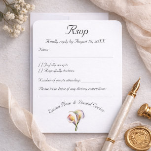 Eleganta Vattenfärg Calla Liljor Romantiska Blommo OSA Kort