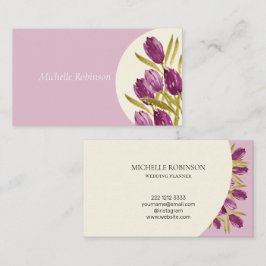 Eleganta vattenfärg Tulpan Blommor Professionell Visitkort