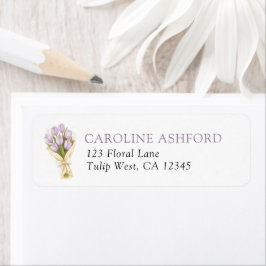 Eleganta vattenfärg Tulpaner Bröllops svarsadress Returadress Etikett