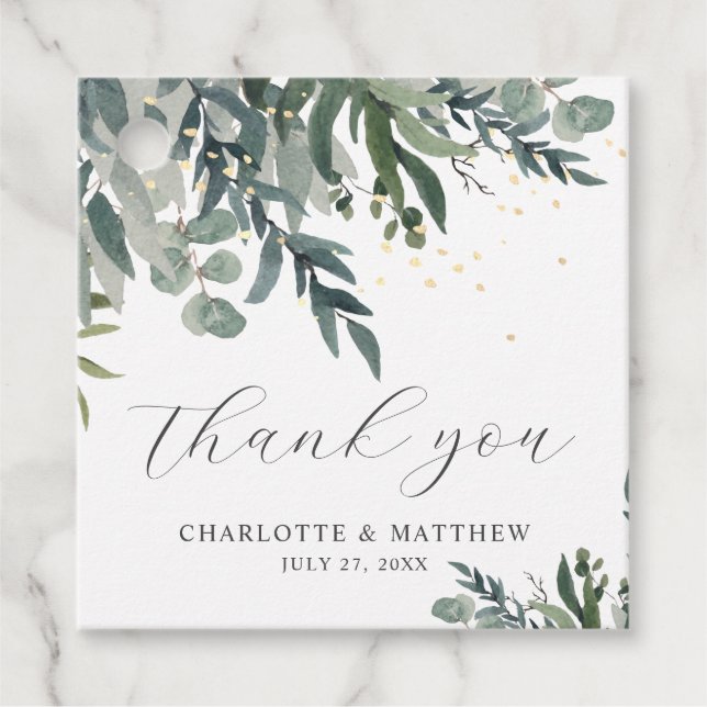 Eleganta vattenfärggrönsak tackfavorit etiketter (Framsida)