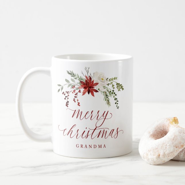 Eleganta vattenfärgiga bär Foto God Jul Kaffemugg (Med munk)
