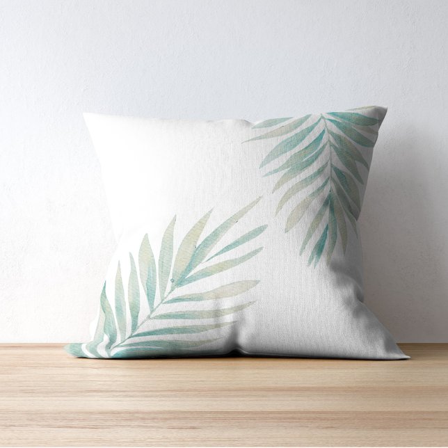 Eleganta vattenfärgspalmblad  kudde (Skapare uppladdad)