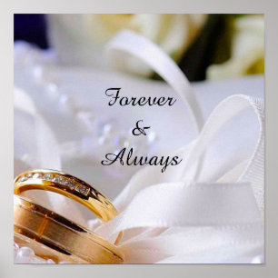 Eleganta vigselringar med sidenband Romantisk💍 Poster