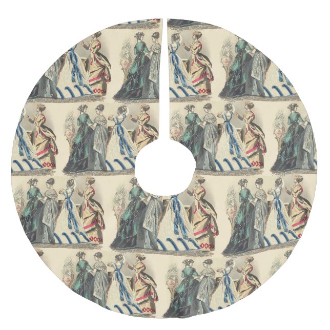 Eleganta viktorianska damer  julgransmatta borstad polyester (Framsidan)