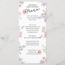 Eleganta vilda blommor baby shower  meny