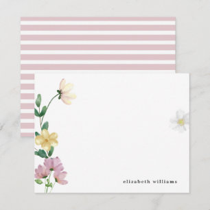 Eleganta vilda blommor Personlig blomster Anteckningskort