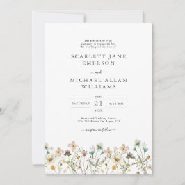 Eleganta vildblommabröllopsinbjudningar inbjudningar
