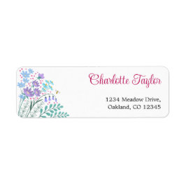 Eleganta vildblommabukett returadressetiketter returadress etikett