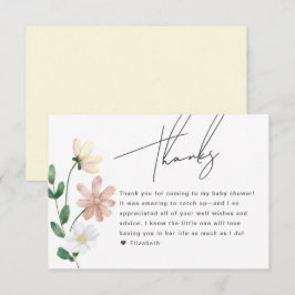 Eleganta vildblommor baby shower blomster tack  tilläggskort