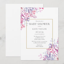 Eleganta vildblommor Blommig baby shower