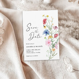 Eleganta vildblommor bröllop spara datumet