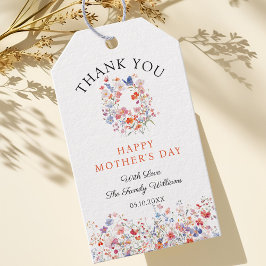 Eleganta vildblommor Mors dag Tack Presentetikett