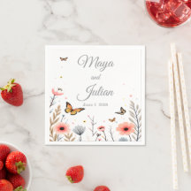 Eleganta vildblommor och fjärilar bröllop