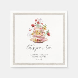 Eleganta vildblomster-tepartaj-bröllopsdusch-serve pappersservett