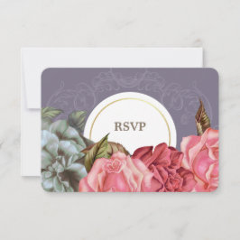 Eleganta vintage blomster-målade RSVP-kort OSA Kort