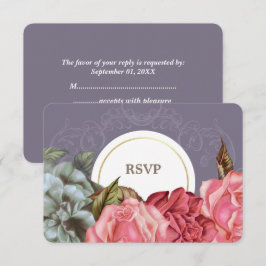 Eleganta vintage blomster-målade RSVP-kort OSA Kort