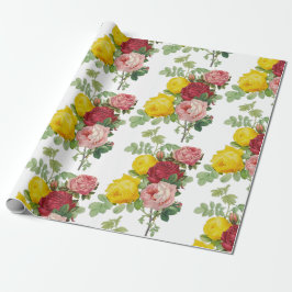 Eleganta Vintage Rosor Blommig Gåva Presentpapper