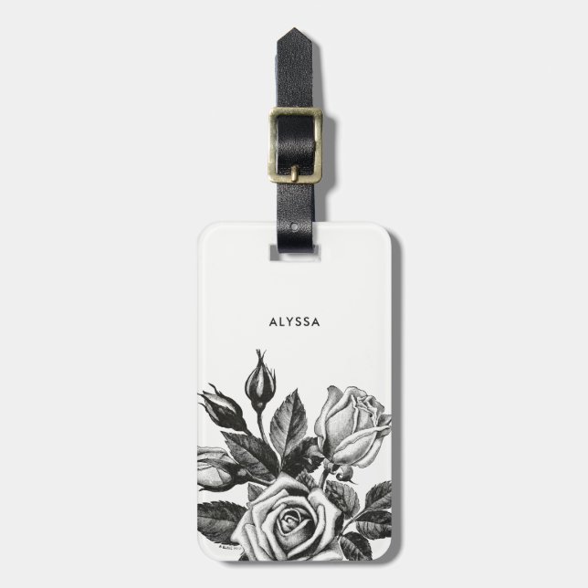 Eleganta vintageTearo svartvit | Bagagebricka (Vertikal Framsida)