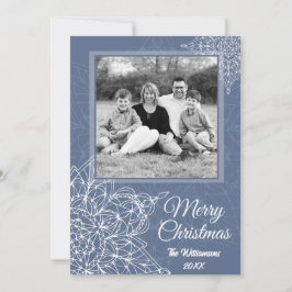 Eleganta vintervita snöflingor julkort